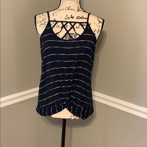Blue with green stripped tank